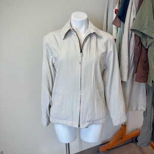 Men's S London Fog Off-White Golf Zip-Front Jacket